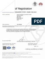 Certificate of Registration: Information Security Management System - Iso/Iec 27001:2013
