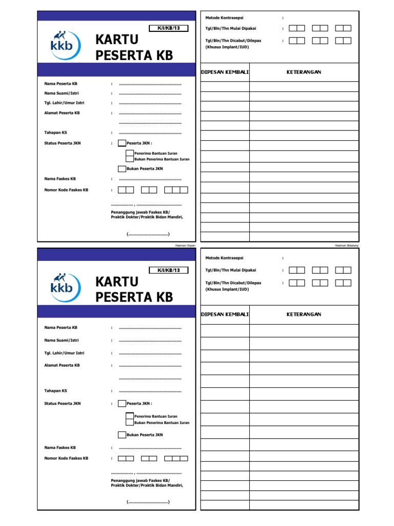 K.i.kb.13 Kartu KB | PDF