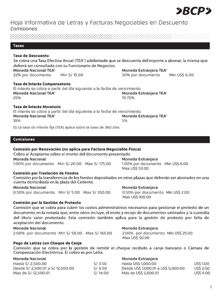 BcpLetras en Descuento PDF PDF