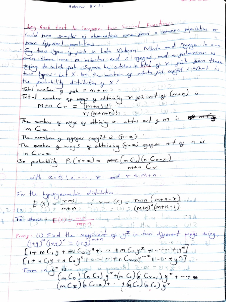 Log Rank Test | PDF