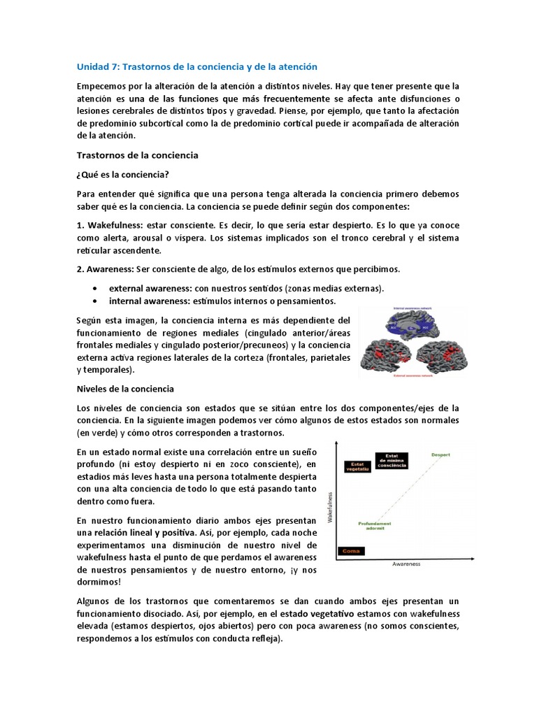 Trastornos de la conciencia y recuperación | PDF | Coma | Conciencia