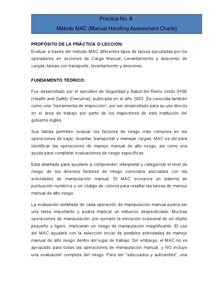 Evaluación de Riesgos con Método MAC | PDF