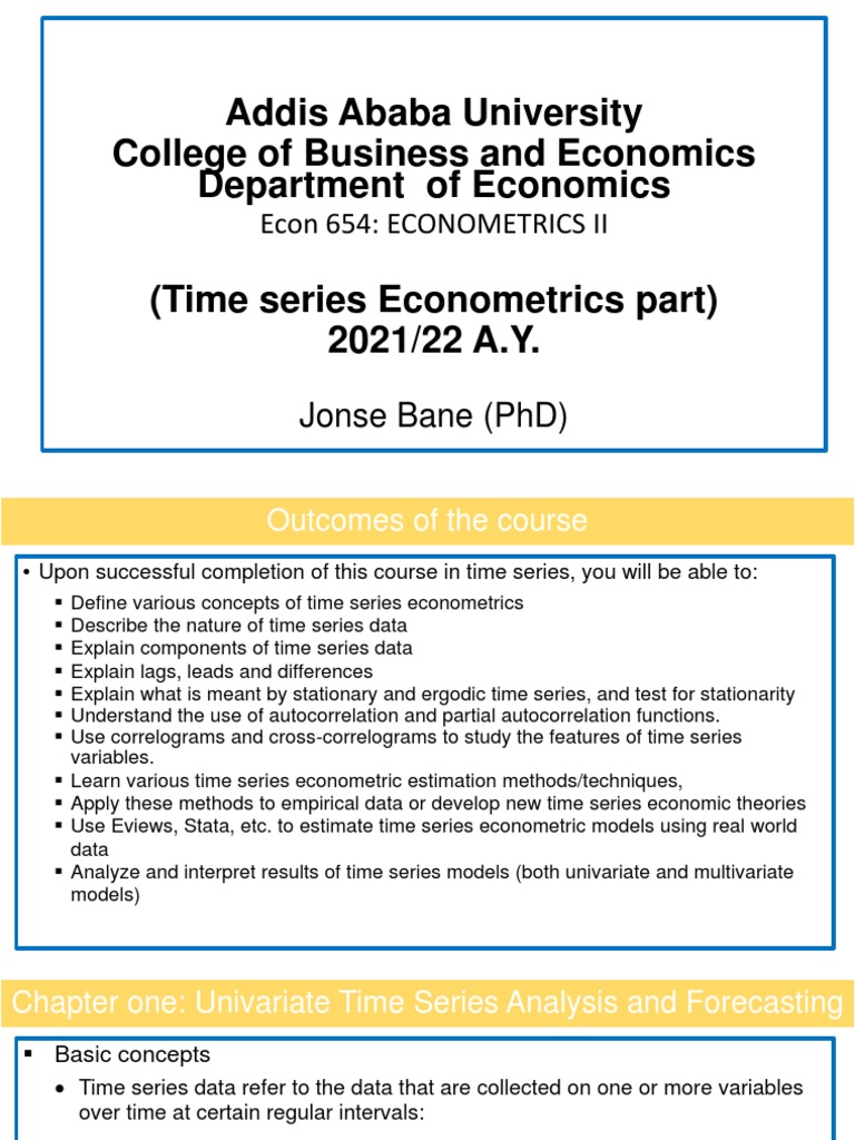 Time Series Econometrics For MSC 20212022 | PDF | Stationary Process ...