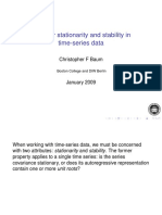 Test For Stationarity and Stablity