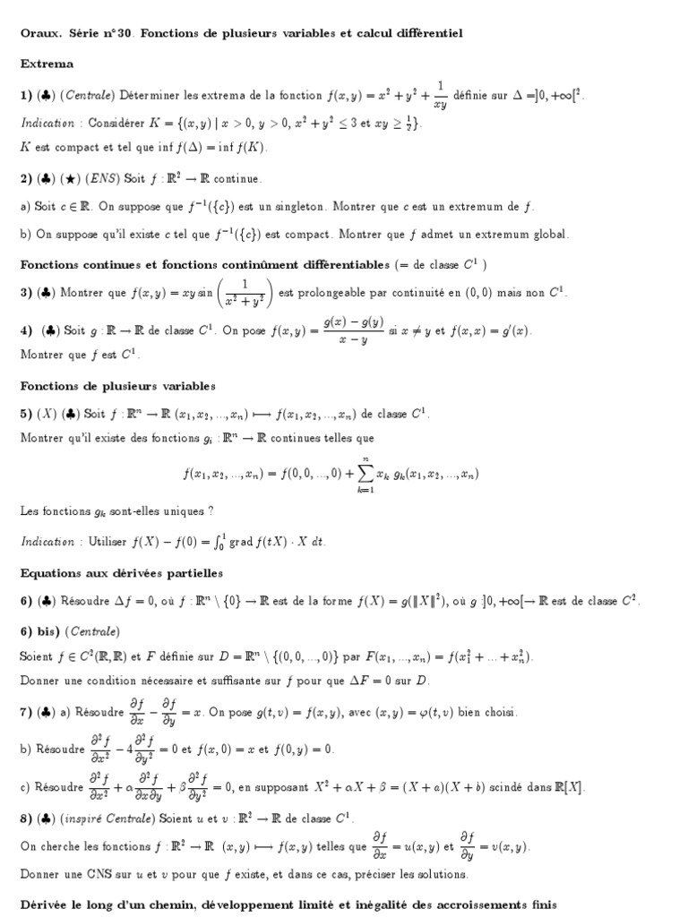 Calcul différentiel et extrema en R² | PDF | Extremum | Calcul