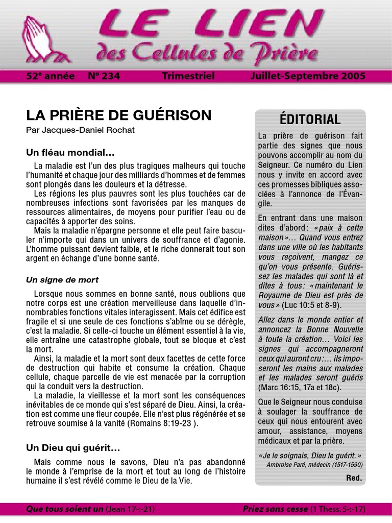 Prière de guérison et foi chrétienne | PDF | Jésus | Dieu