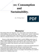 Resources Consumption and Sustainability