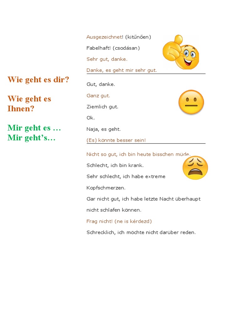 Wie Geht Es Dir | PDF