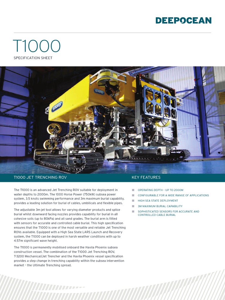 Subsea Trenching ROV Overview | PDF | Sonar | Equipment