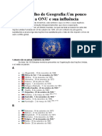 Trabalho de Geografia - Um Pouco Sobre A ONU e Sua Influência