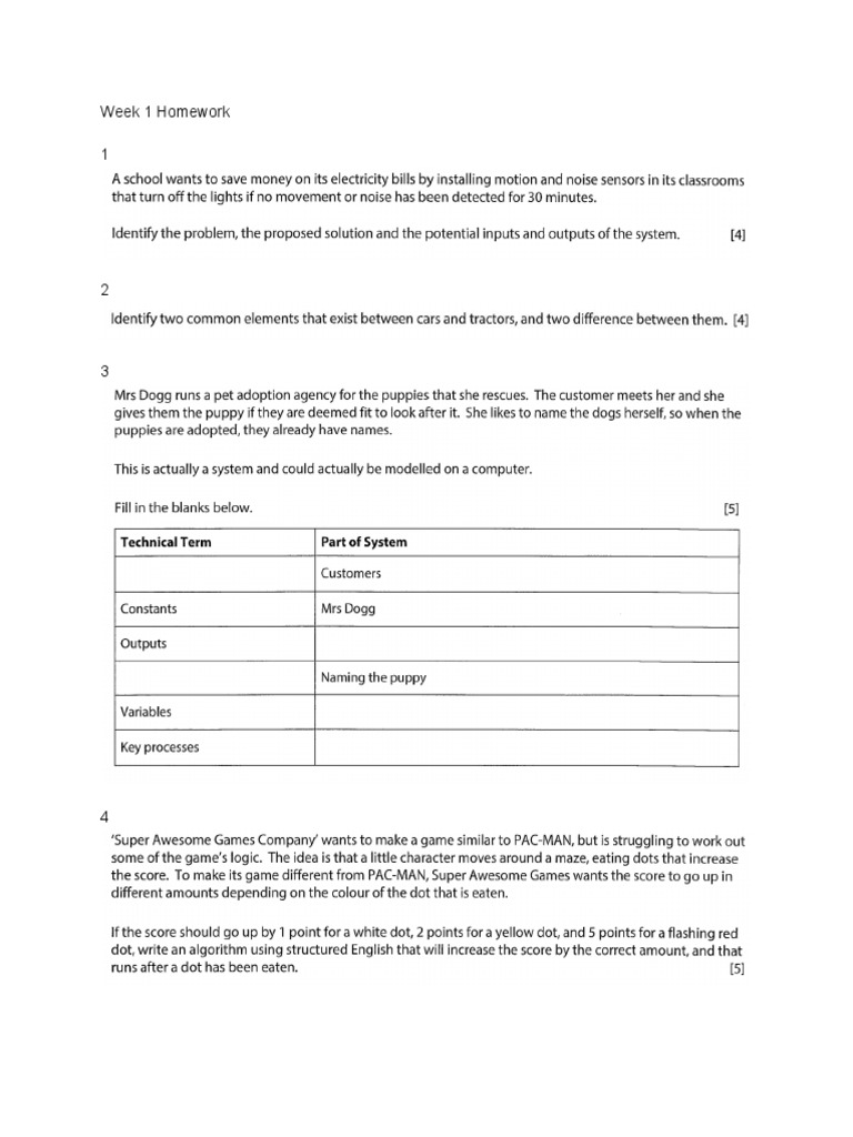 Week 1 Homework Assignments | PDF