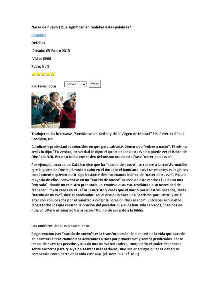 Nacer De Nuevo Pdf Bautismo Jesús