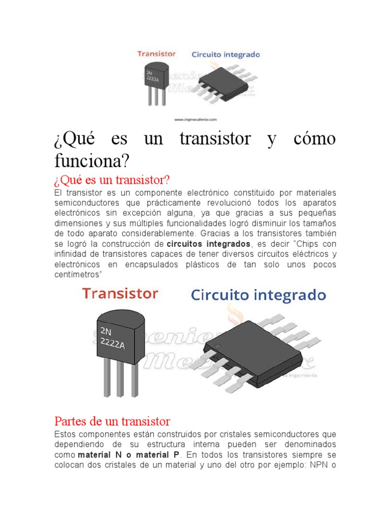 Un recorrido completo por el transistor sus partes, regiones de