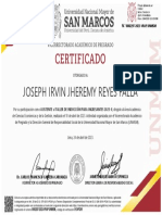 Certificado de participación taller inducción UNMSM