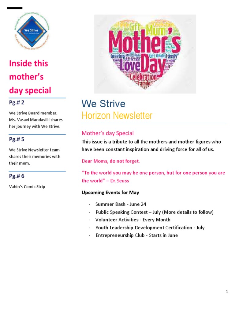 We Strive 2nd Issue Mothers Day Special | PDF | Lion | Leadership