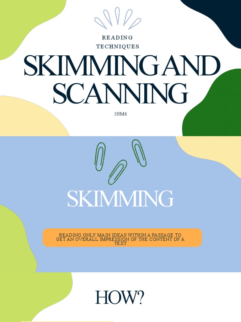 Teaching Skimming and Scanning Techniques | PDF | Speed Reading ...