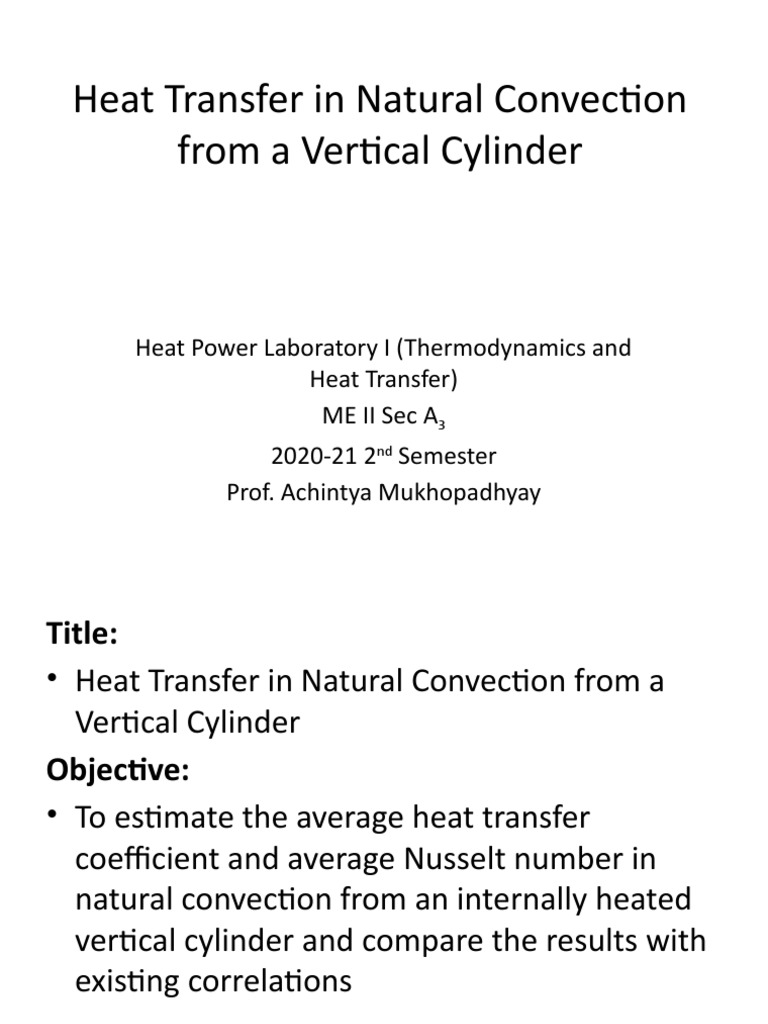 Natural Convection From Vertical Cylinder | PDF