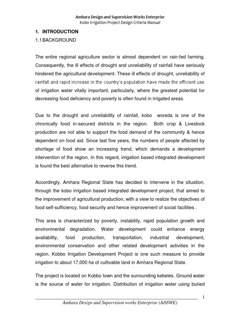 Design Criteria Manual PDF Irrigation Drainage