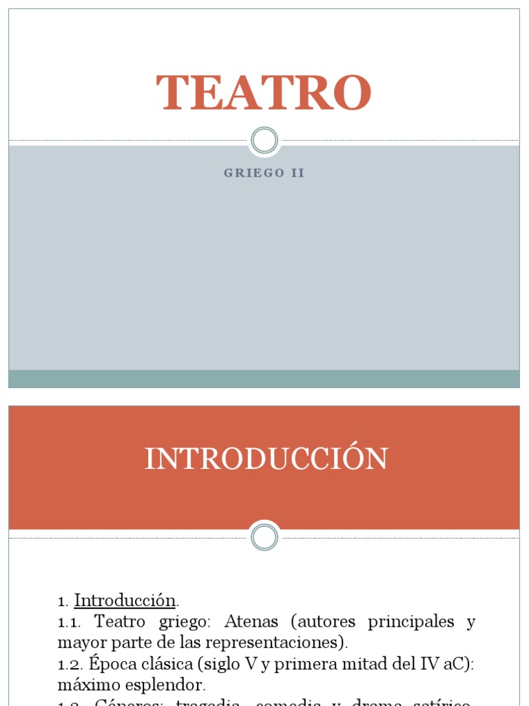 GR2. Literatura. TEATRO. Tragedia y Comedia PDF | PDF | Tragedia griega