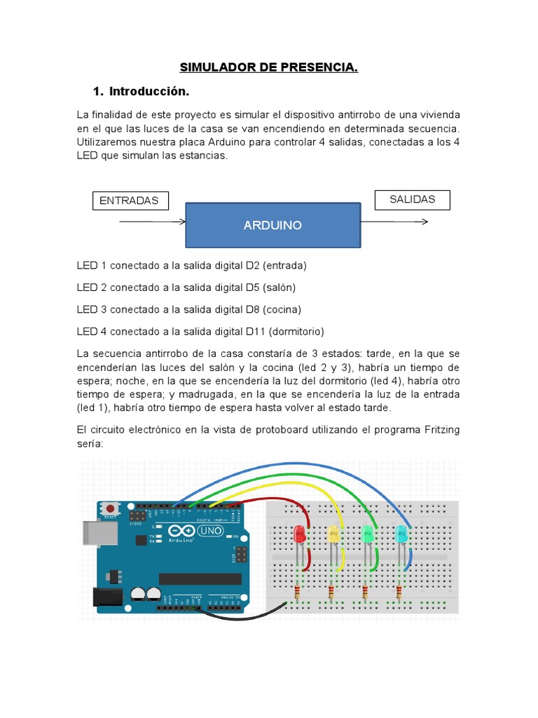 Simulador de Presencia en Casa con Arduino | PDF