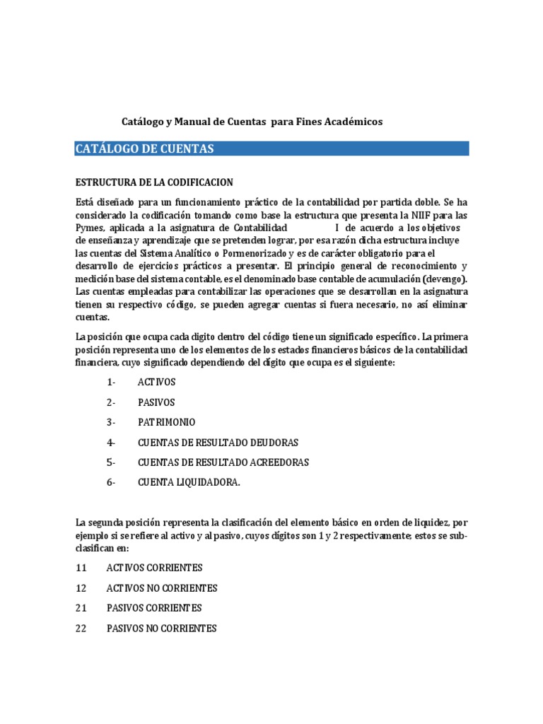 Catálogo de Cuentas Contables Detallado | PDF | Contabilidad | Bancos