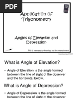 Application of Trigonometry: Angles of Elevation and Depression