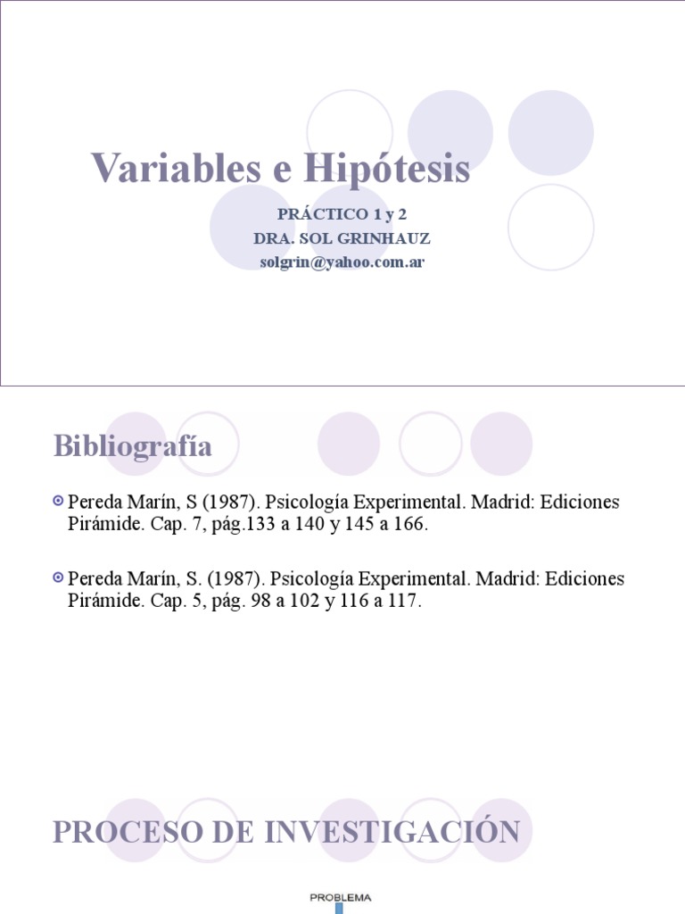 Variables e Hipótesis (Práctico 1 y 2) | PDF | Hipótesis | Experimentar