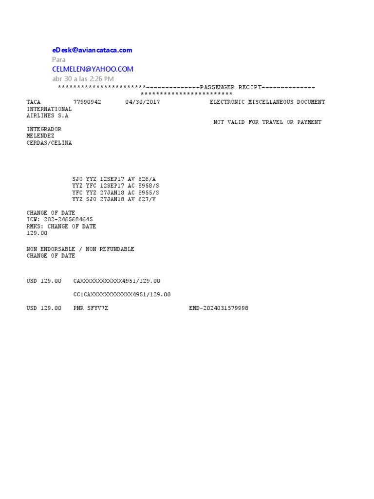 Avianca PDF Baggage Airlines