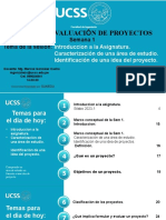 Diseño y evaluación de proyectos - Introducción a la asignatura, caracterización de áreas de estudio e identificación de ideas de proyecto