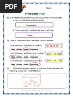 Certain and Impossible Events Worksheets | PDF | Playing Cards ...