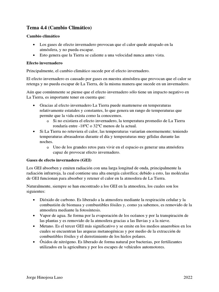 Efecto Invernadero y Cambio Climático | PDF | Gases de efecto ...
