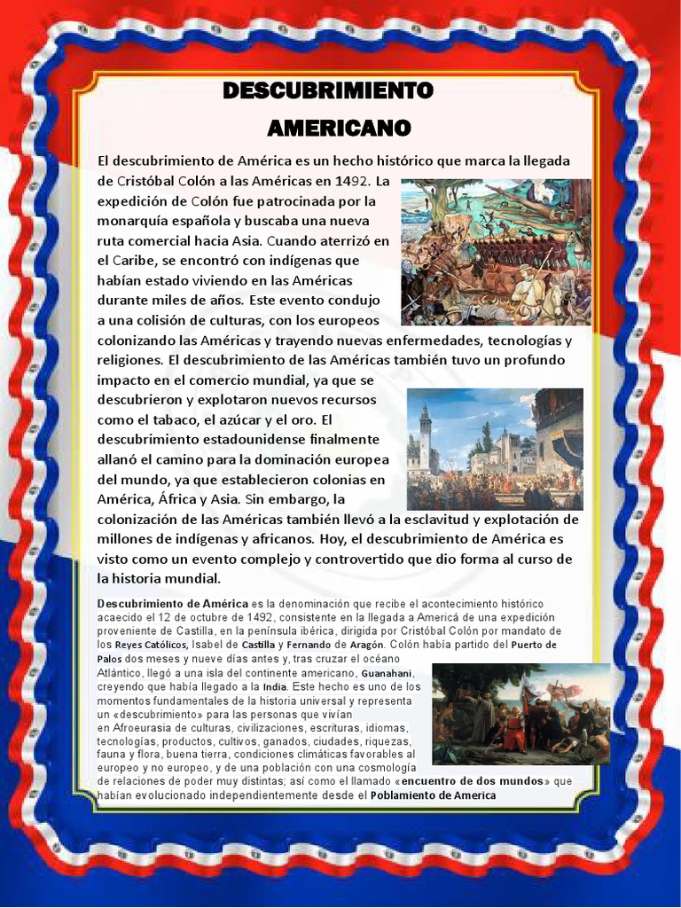 Descubrimiento de America Deber 24 de Mayo Balda PDF Américas