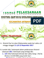 Teknis Pelaksanaan KHOTMIL QUR'AN & SHOLAWAT BERSAMA Jatibanteng