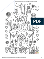 To The Most Beautiful Mom in The World Doodle Coloring Page - Free Printable Coloring Pages