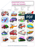 Transportation Vocabulary Matching Exercise ESL Worksheets For Kids and New Learners 8629