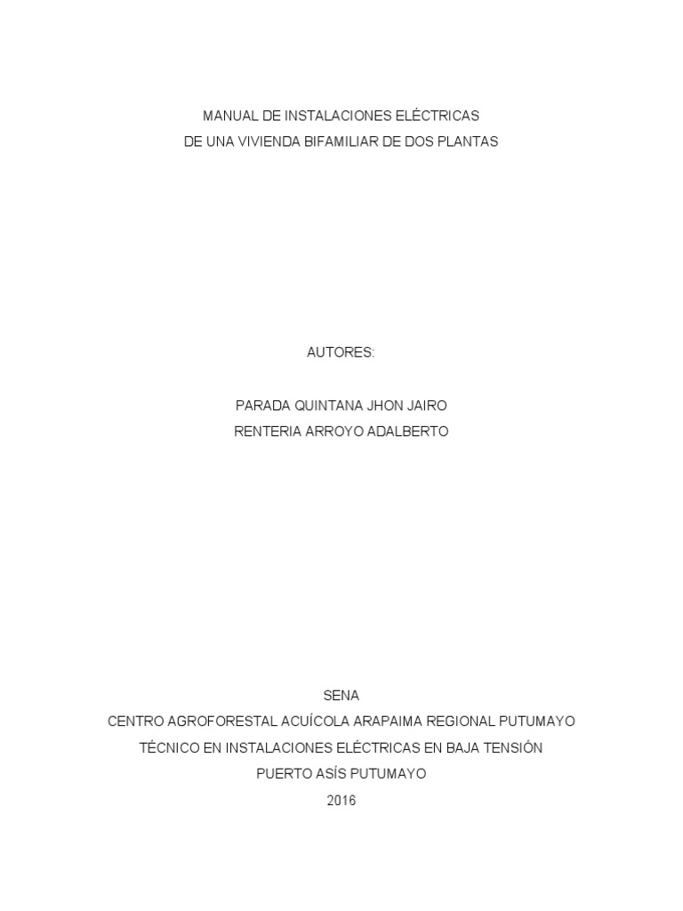 Proyecto De Una Casa Bifamiliar Pdf