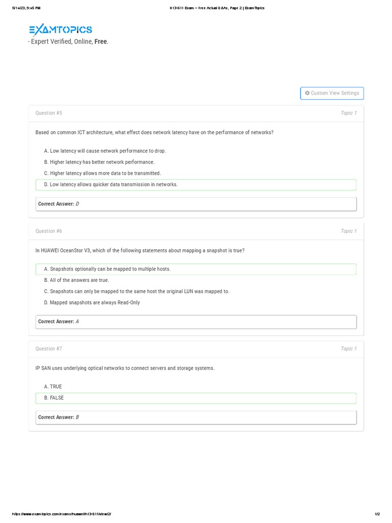 Huawei H13-611 Exam Q&A Page 2 | PDF | Computer Network | Data Transmission