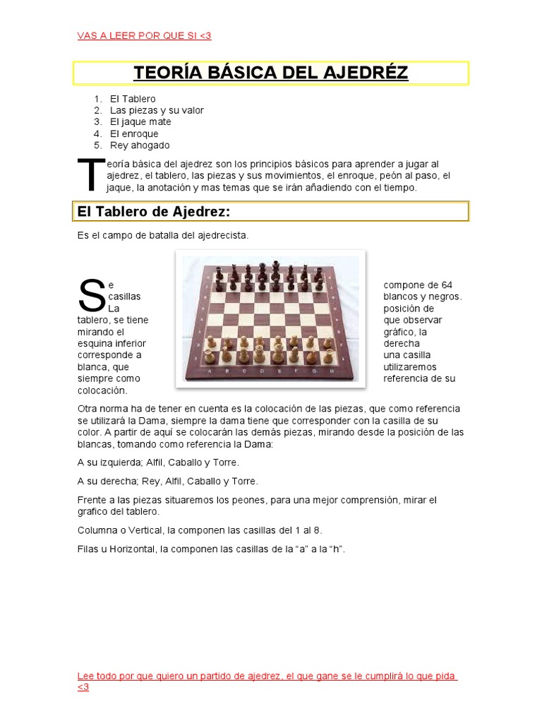 Fundamentos del Ajedrez Básico | PDF | Ajedrez | Juegos de mesa ...
