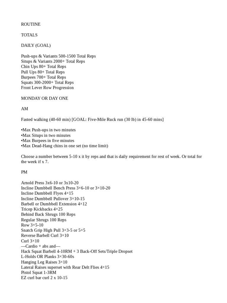 Routine PDF | Download Free PDF | Management Of Obesity | Weight