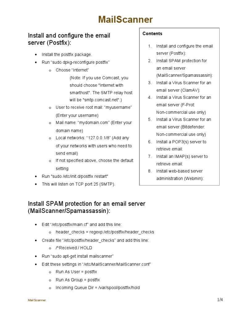 Configuring Postfix with MailScanner | PDF | Application Layer ...