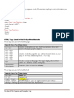 Basic HTML Template Reference Sheet