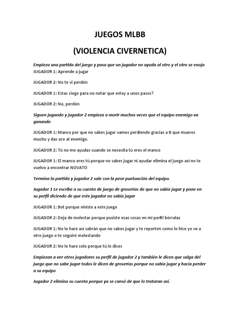Conflictos en Juegos MLBB: Toxicidad y Frustración | PDF