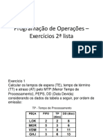 1.2-Programação de Operações - Exercícios 2a Lista