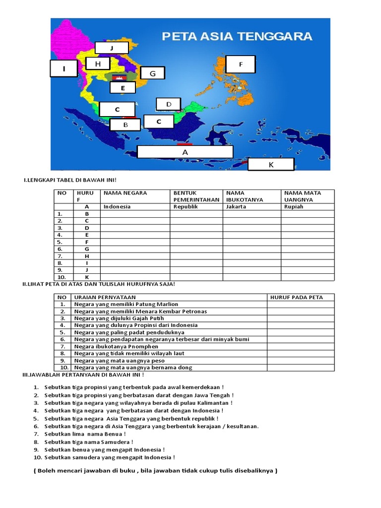 Peta dan Negara Asia Tenggara …