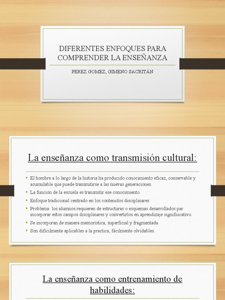 Enfoques de la Enseñanza y Aprendizaje | PDF | Relaciones personales ...