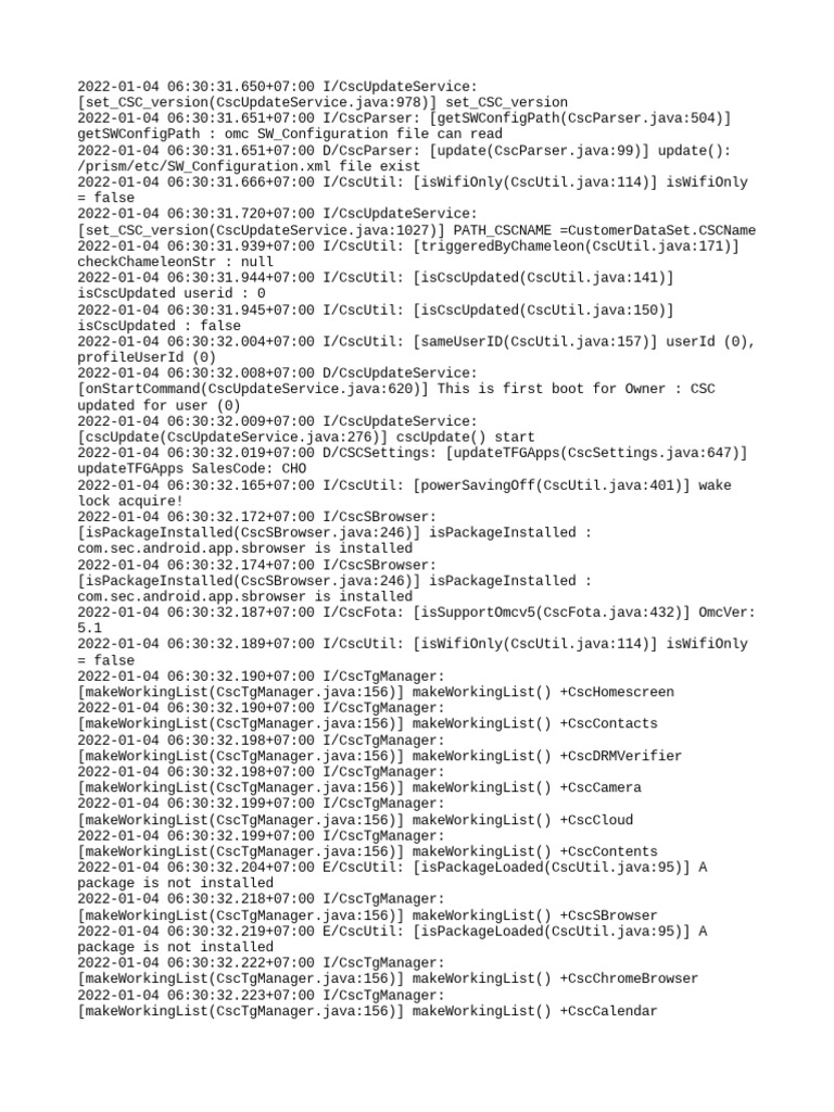 Entel Móvil CSC Update Log | PDF | Computer Engineering | Computer Science