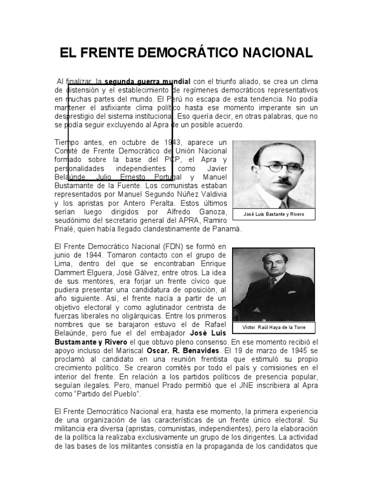 El Frente Democrático Nacional | PDF | Eventos políticos | Elecciones