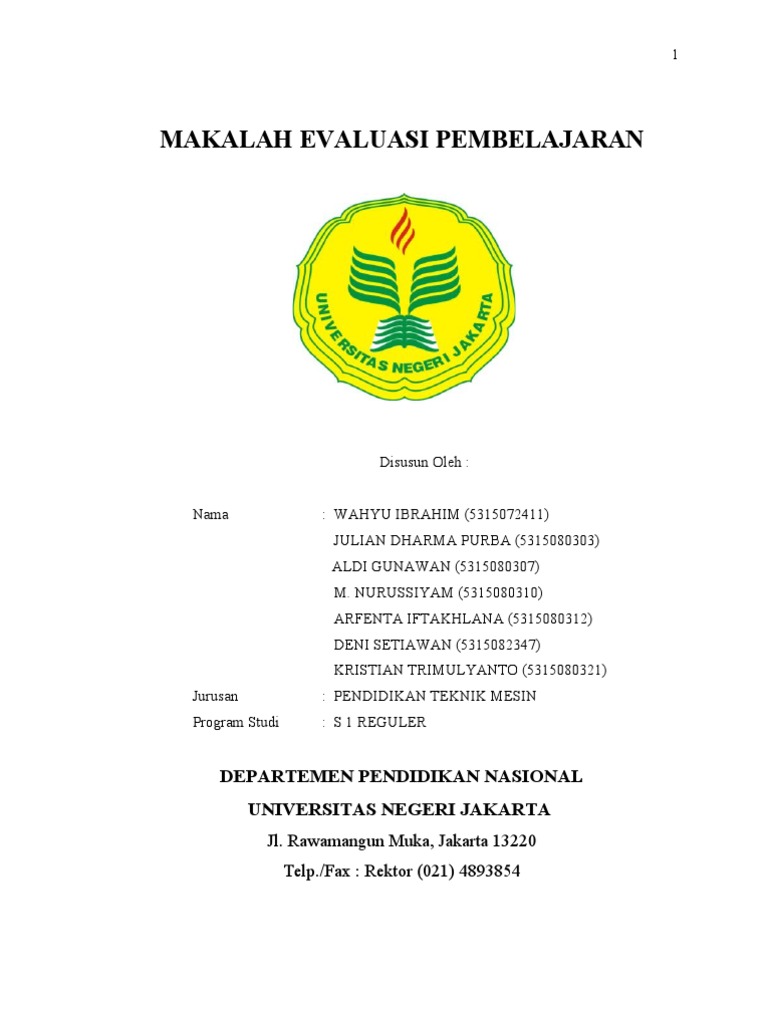 Makalah Evaluasi Pembelajaran
