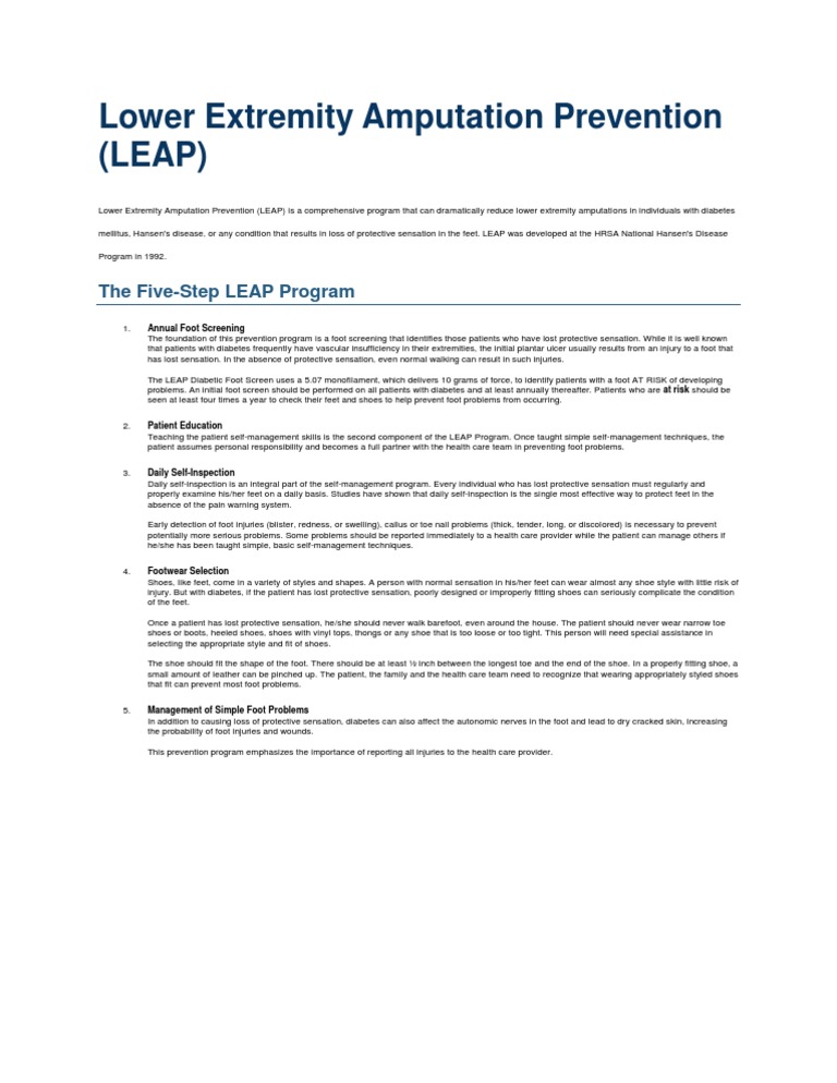 Lower Extremity Amputation Prevention | PDF | Shoe | Preventive Healthcare