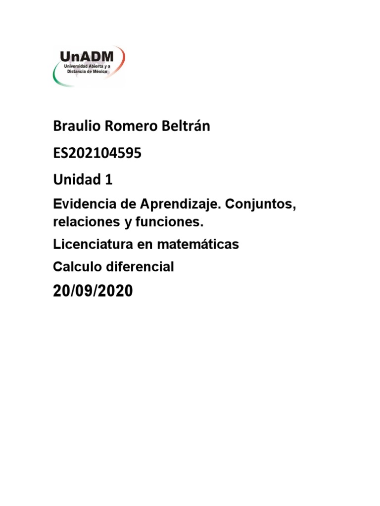 Cdi U1 Ea BRRB | PDF | Intervalo (Matemáticas) | Números